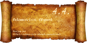 Adamovics Ahmed névjegykártya